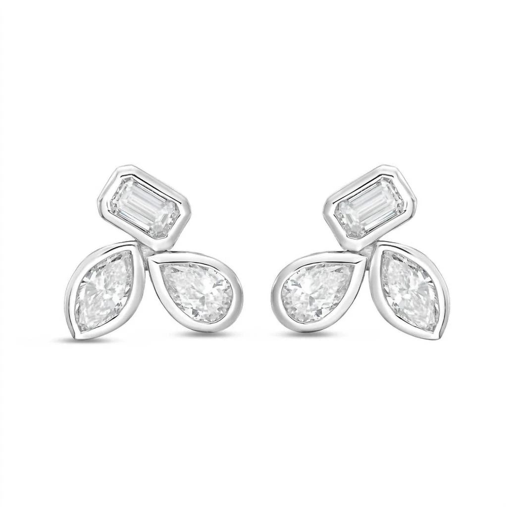 Diana M Jewels Diana M Jewels - Women
s Emerald, Pear 
Marquise Lab-Grown Diamond Stud Earrings (4.00 Ct) - Signature Plus