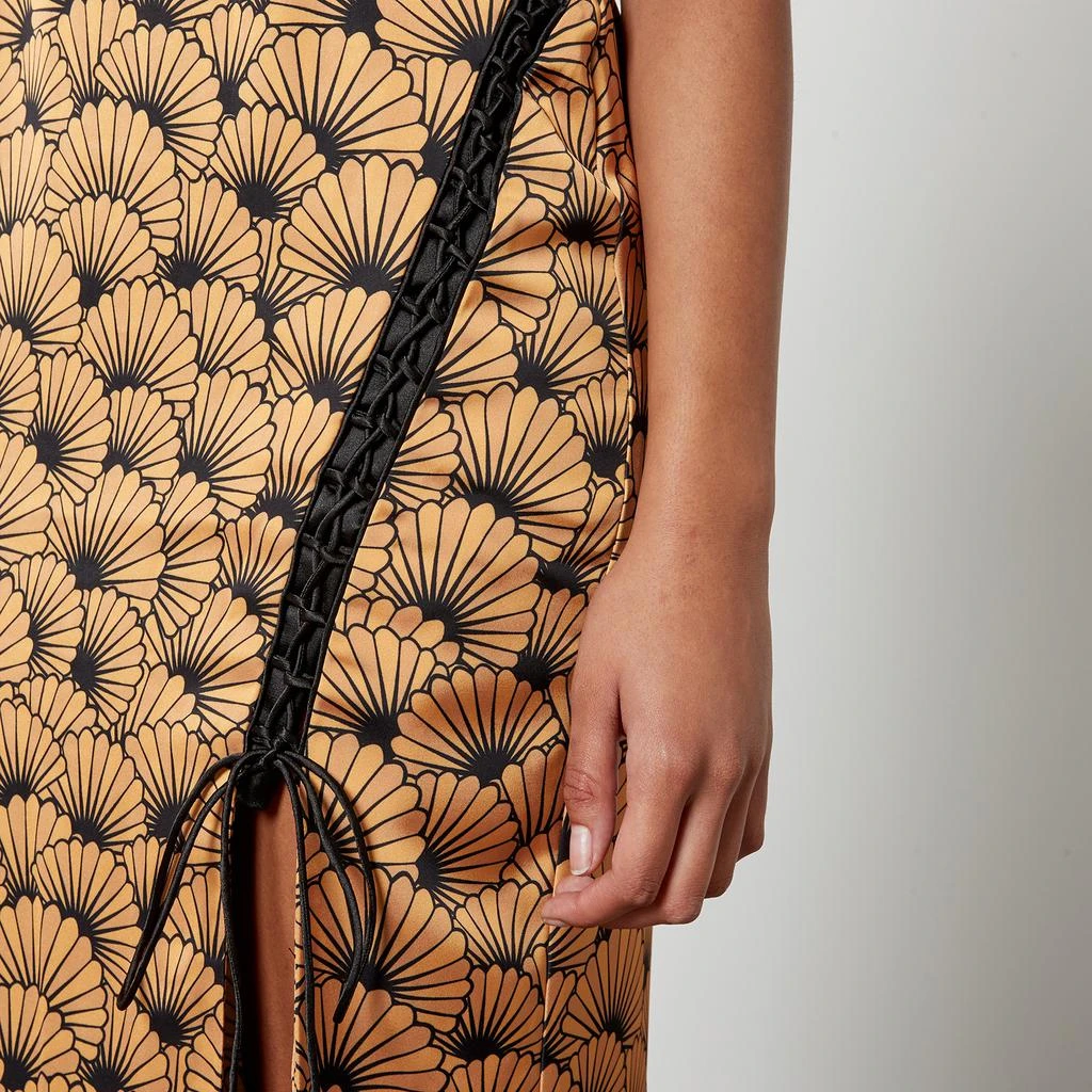 De La Vali Trapeze Printed Satin Midi Dress 4