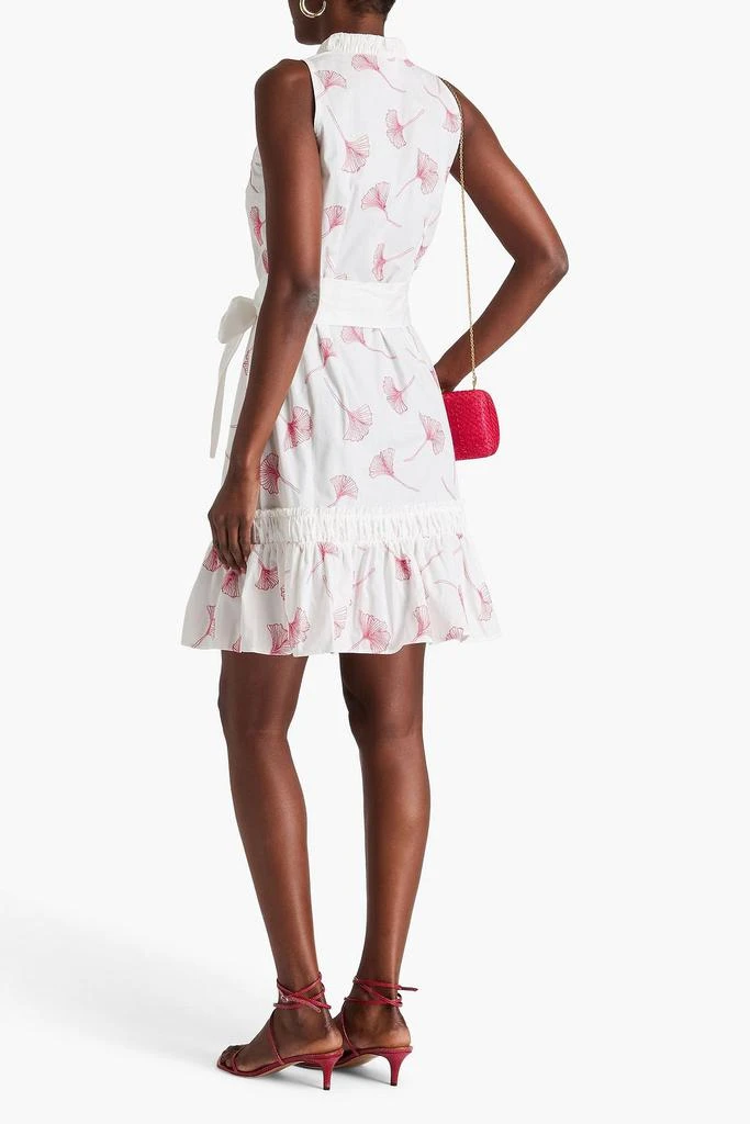 LORETTA CAPONI Franca belted embroidered cotton mini dress 3