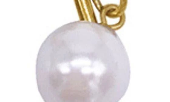ADORNIA 18K Gold Plated 7–8mm Freshwater Pearl Paper Clip Toggle Necklace 3