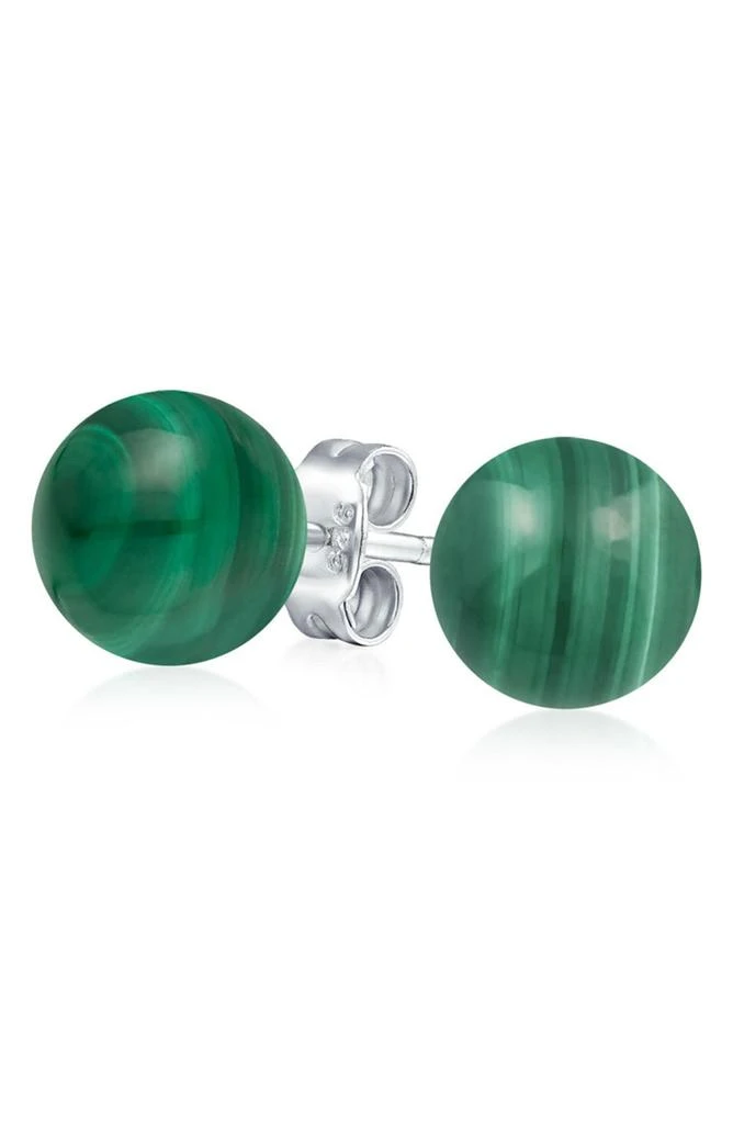 BLING JEWELRY Sterling Silver Semi-Precious Stone 10mm Ball Stud Earrings 2