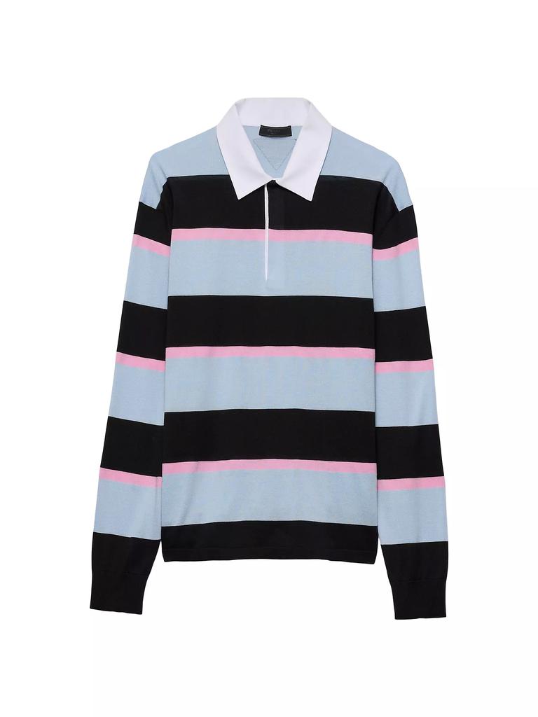 PRADA Silk and cotton polo shirt
