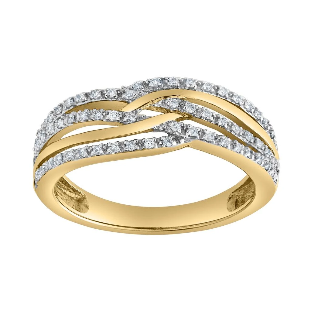 LuvMyJewelry Amoura 0.20 Ct Natural Diamond 10K Gold Ring