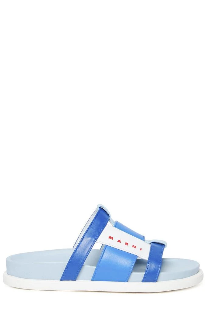 Marni Marni Kids Logo Printed Colour-Block Slides 1