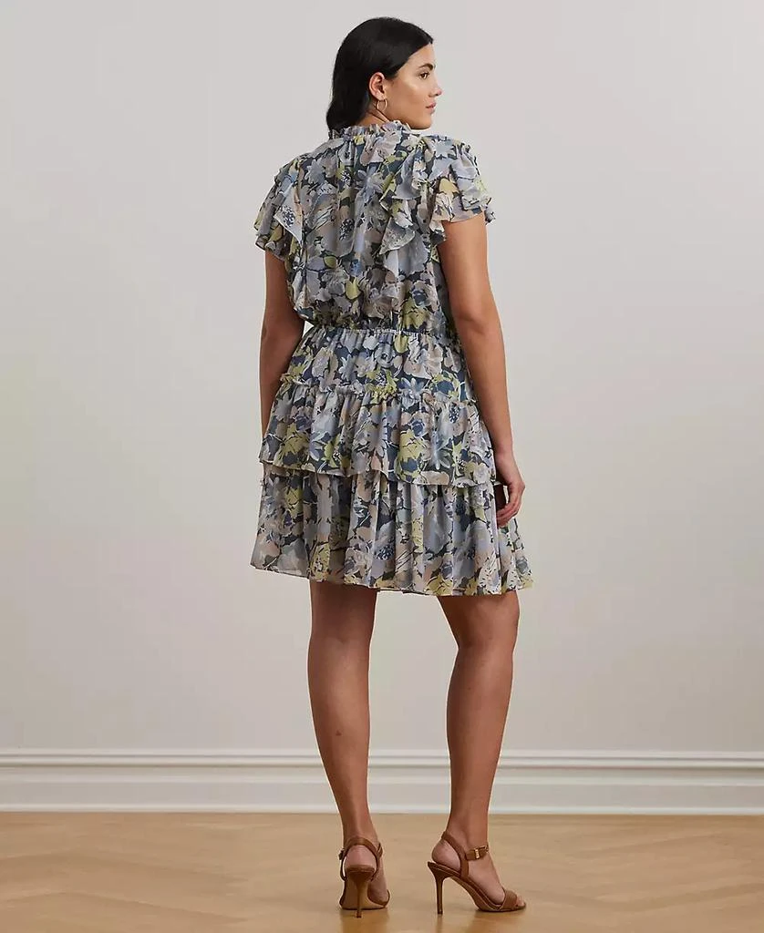 Plus Size Floral Ruffle-Trim Georgette Dress – On Sale Now with Up
