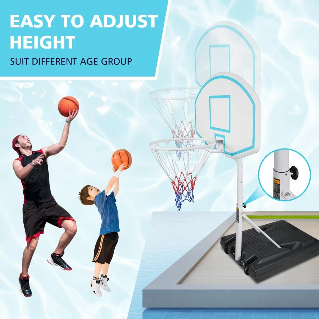 Streamdale Furniture Streamdale Portable Poolside Basketball Hoop System for Endless Summer Fun 4