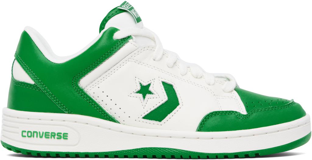 Converse Green & Off-White Weapon Low Top Sneakers