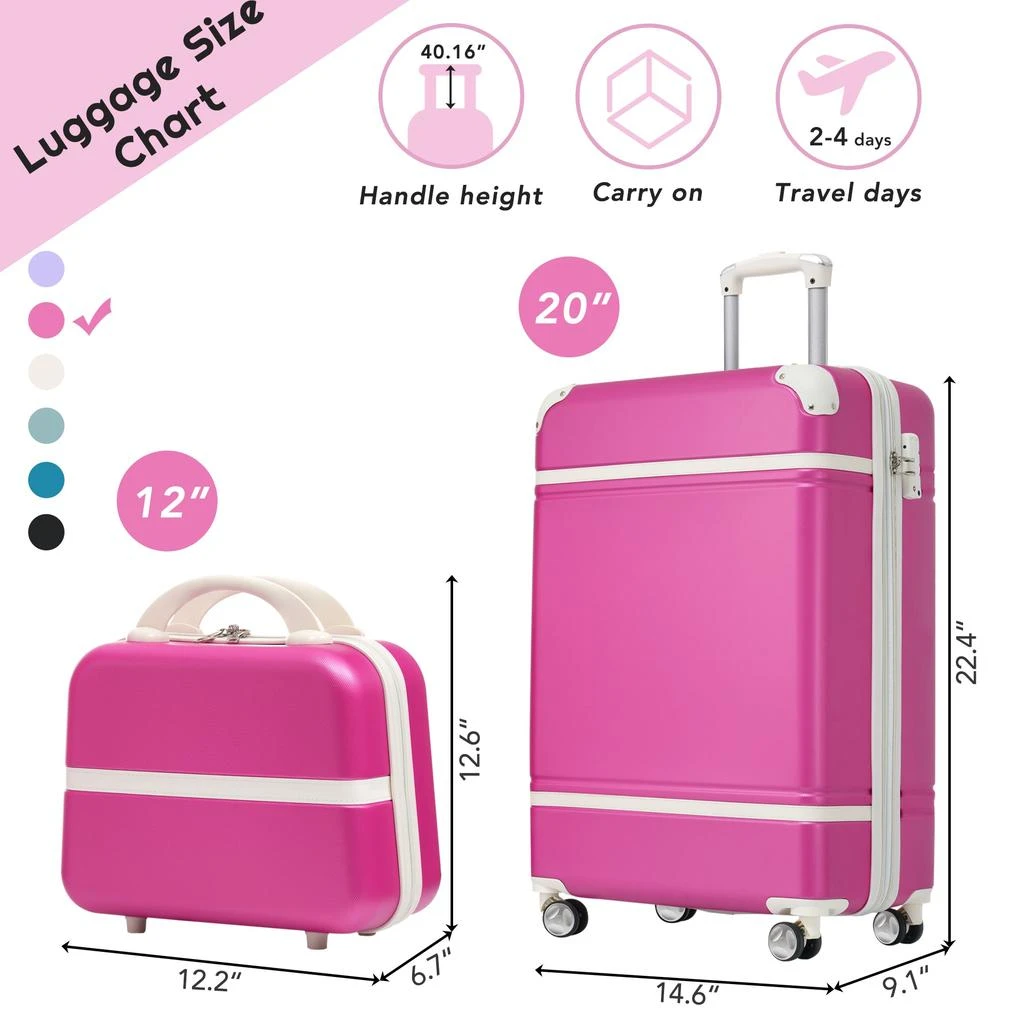 Streamdale Furniture Streamdale 20 IN Hardside Luggage with Cosmetic Case 2