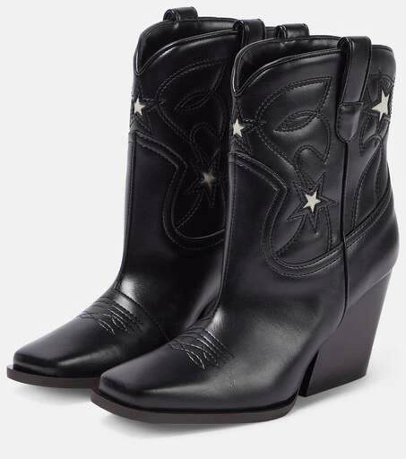 Stella McCartney Embroidered faux leather ankle boots 5
