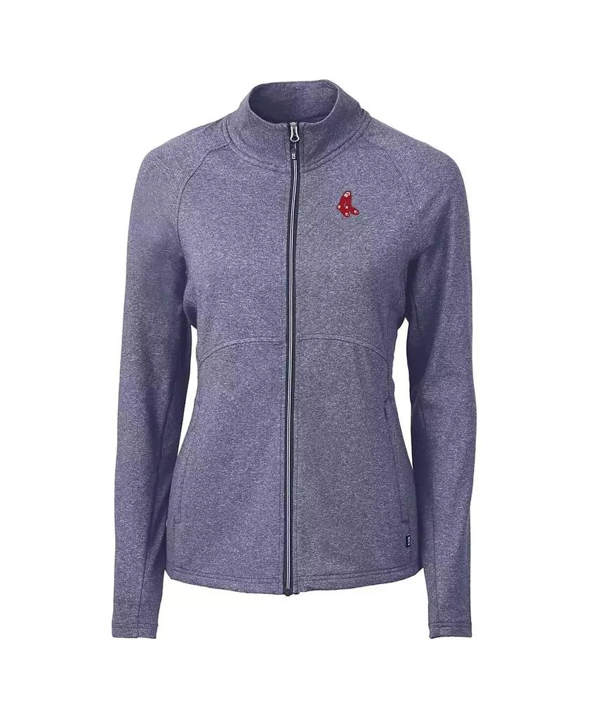 Cutter & Buck Women's Heather Navy Boston Red Sox Throwback Adapt Eco Knit Hybrid Full-Zip Jacket 3