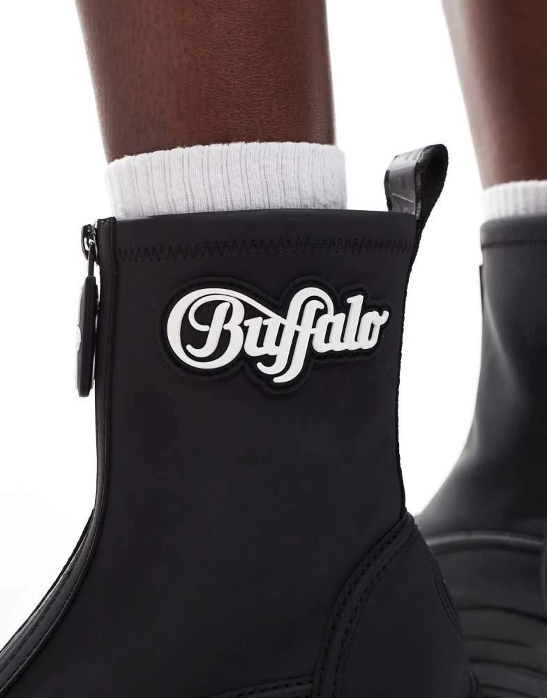 Buffalo Buffalo Aspha rain zip up boot in black 2