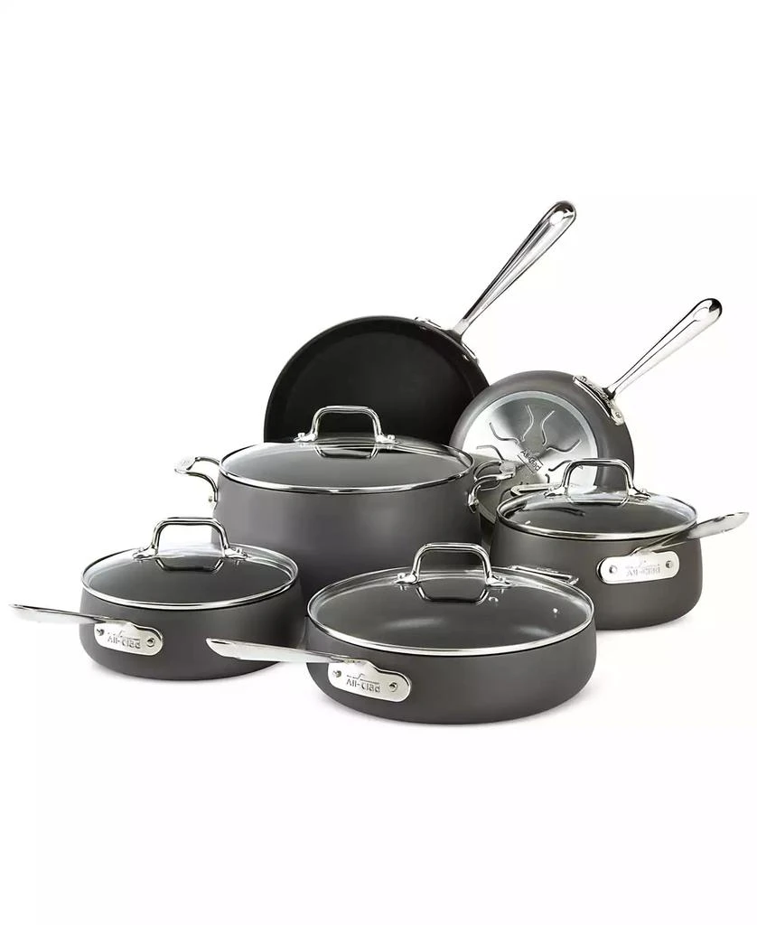 All-Clad E100SC64, HA1 Hard Anodized Nonstick Cookware Set, 10 piece Set 4
