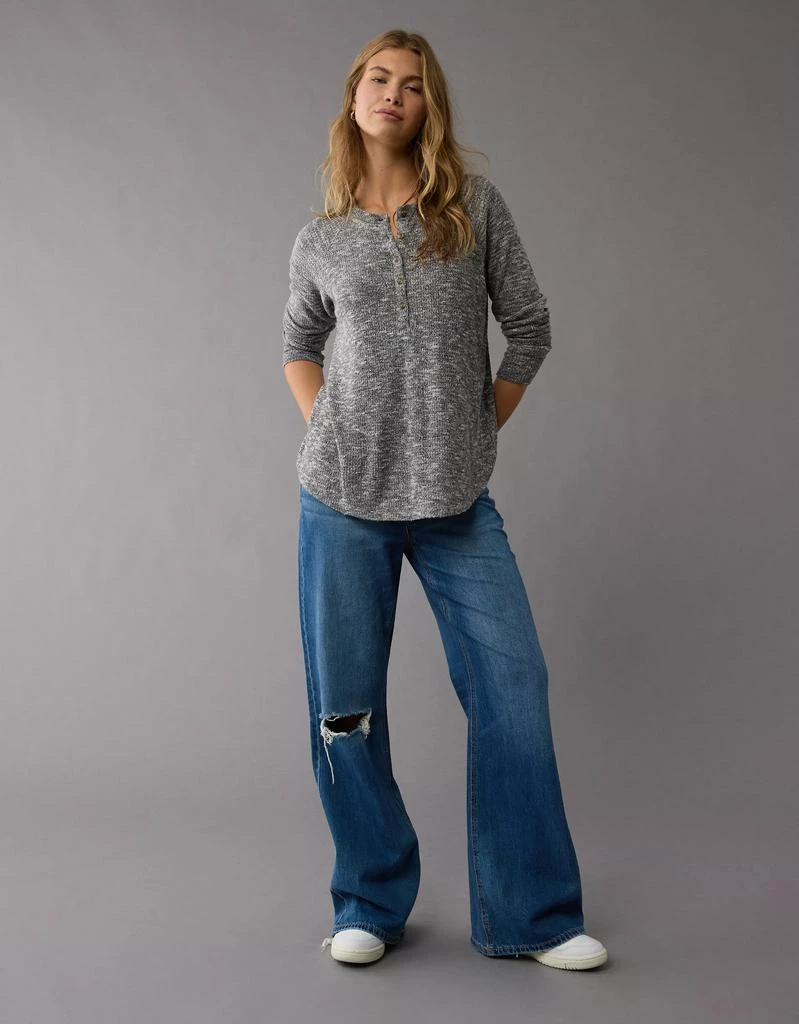 AE AE Plush Long-Sleeve Henley T-Shirt 2