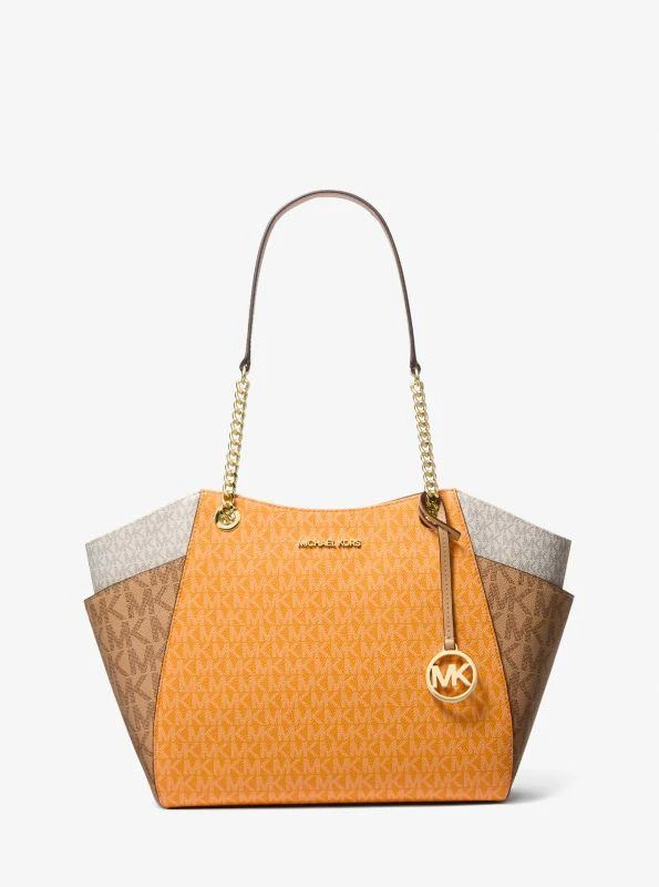 Michael Kors Jet Set Large Color-Block Signature Logo Tote Bag 1