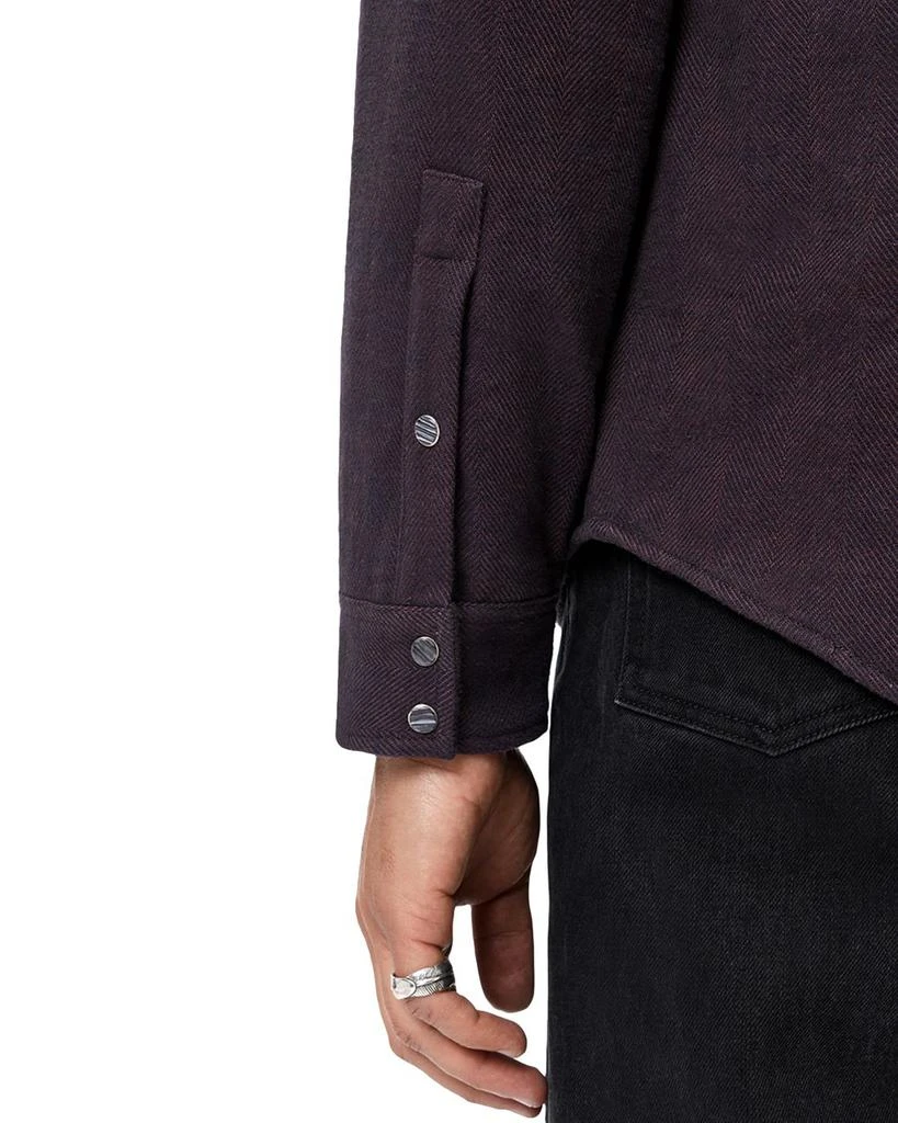 John Varvatos Jameson Herringbone Snap Button Long Sleeve Shirt 6