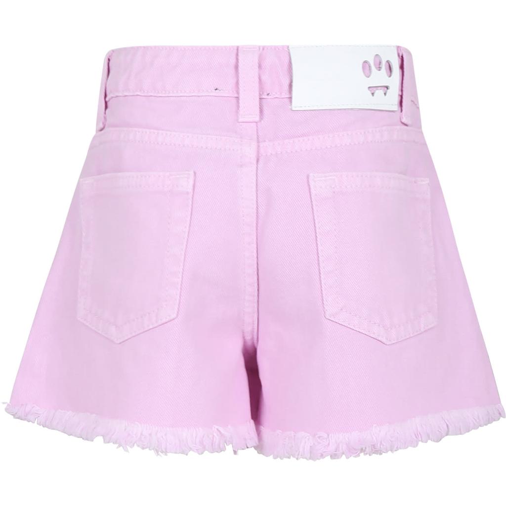 BARROW Pink Shorts For Girl With Smiley