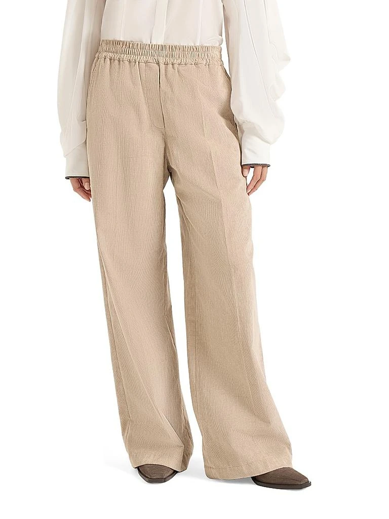 Brunello Cucinelli Comfort Cotton Narrow Wale Corduroy Loose Track Trousers 2