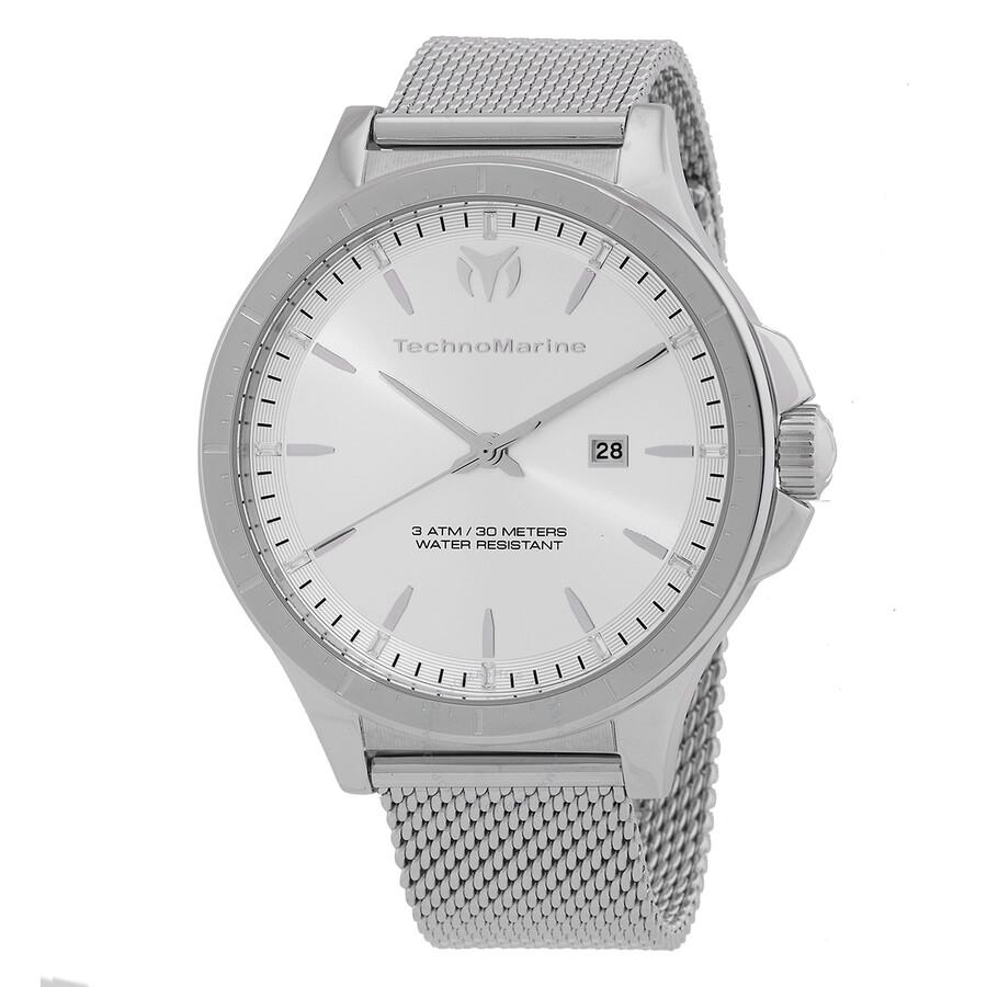 TechnoMarine MoonSun Date Quartz Silver Dial Men's Watch TM-822002