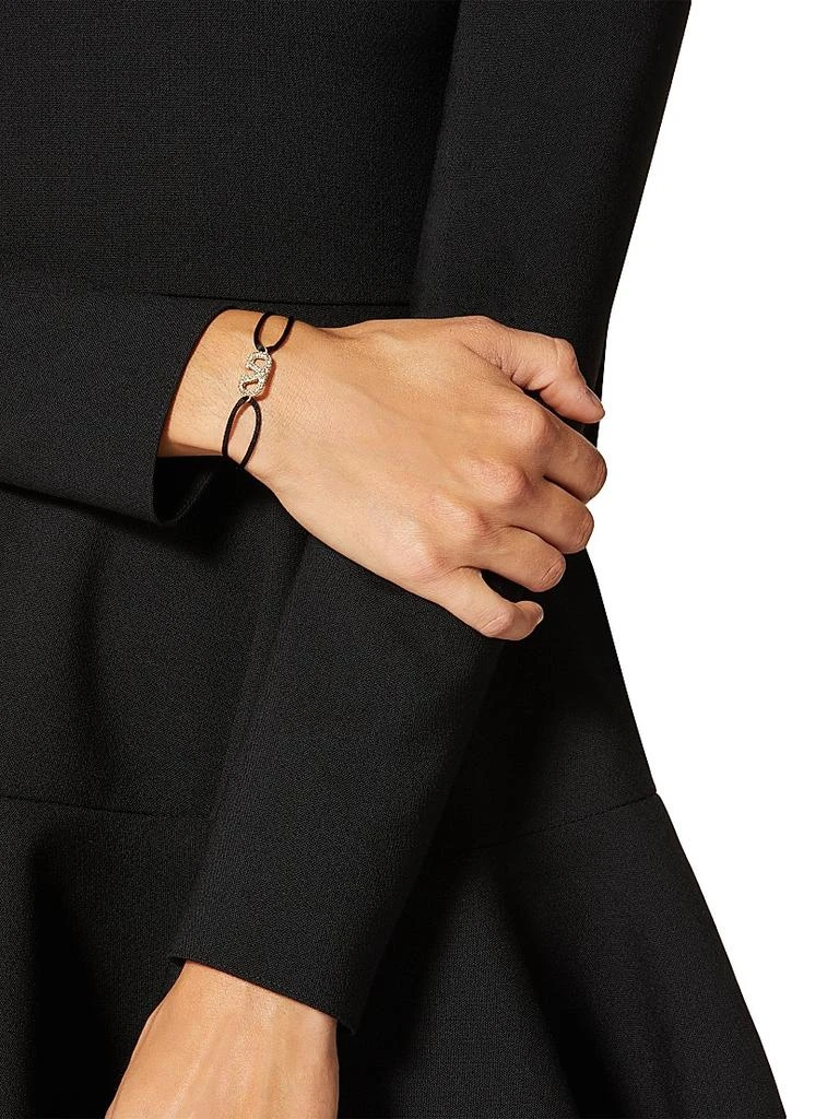 Valentino Vlogo Signature Bracelet in Cotton and Swarovski Crystals 2
