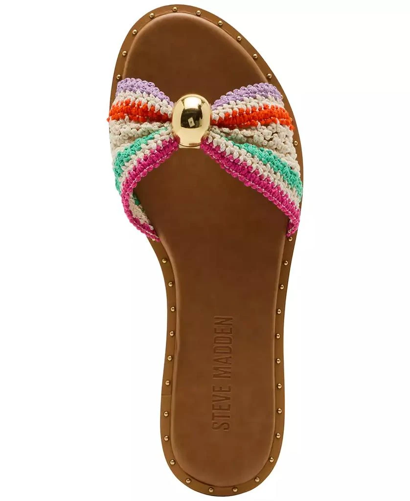 Steve Madden Women
s Dipsy Knotted Embellished Slide Sandals 4