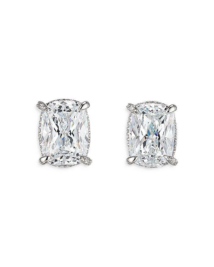 Anabela Chan 18K White Gold Plated Sterling Silver Supernova Simulated Diamond Cushion Wing Stud Earrings 1