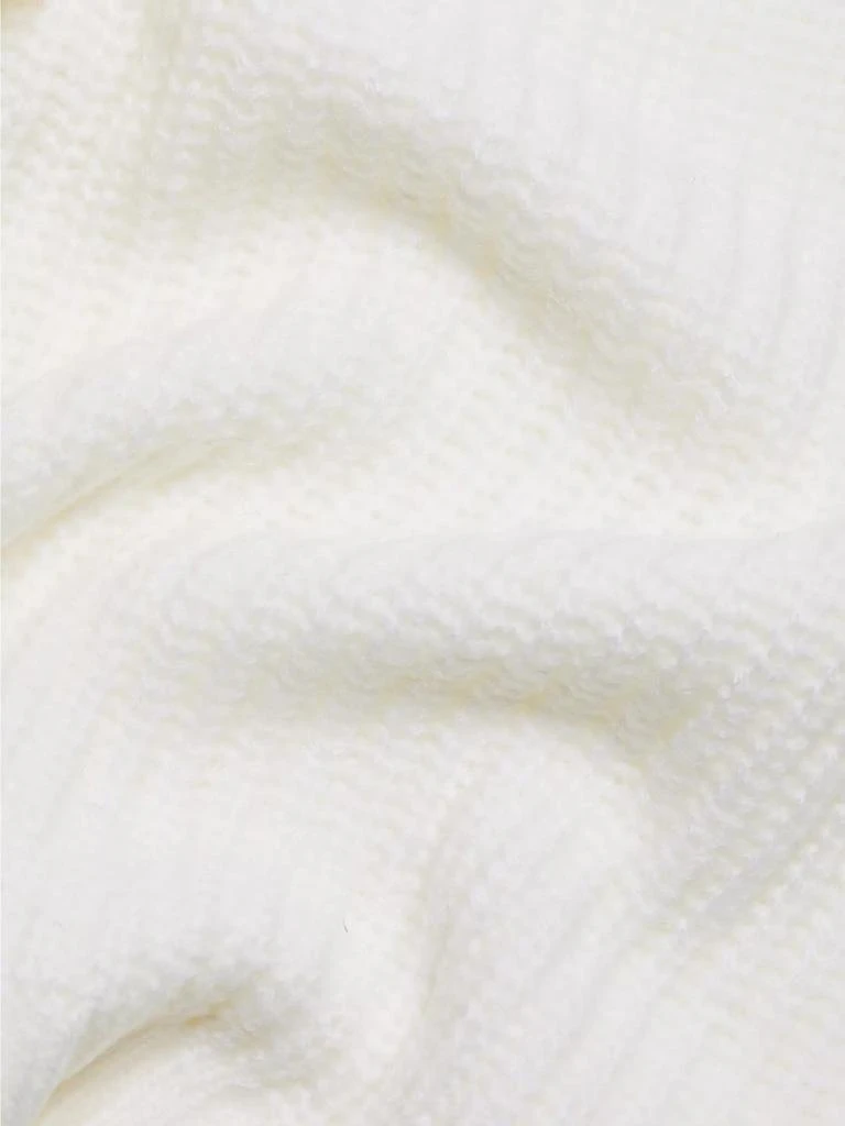 Design History Feather-Trim Rib-Knit Sweater 7