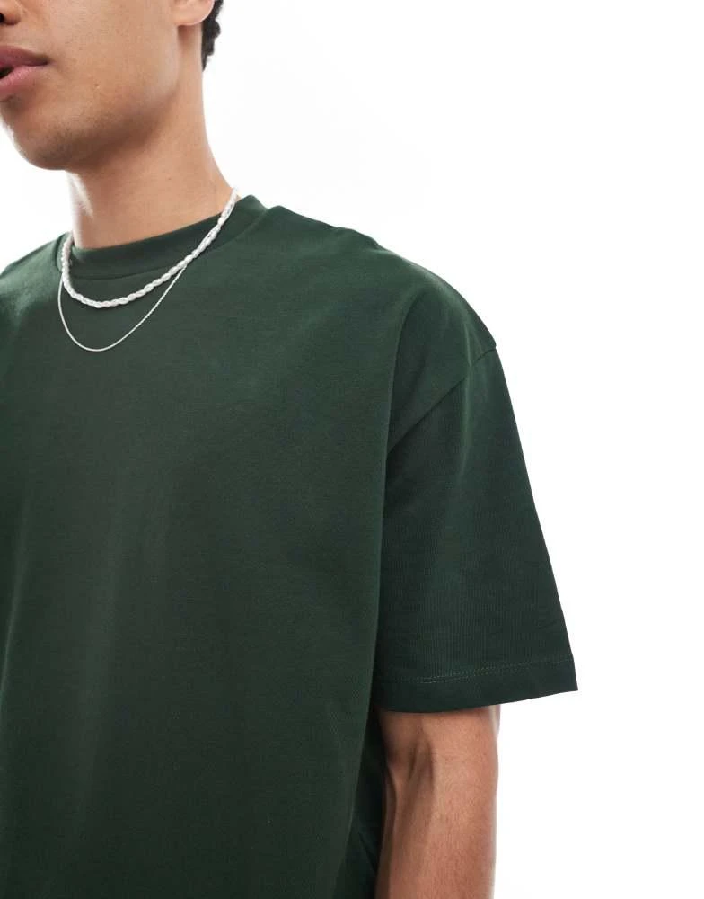 ASOS ASOS DESIGN heavyweight oversized t-shirt in dark green 4
