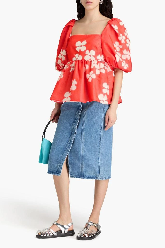 Stine Goya Kinsley floral-jacquard peplum top 2