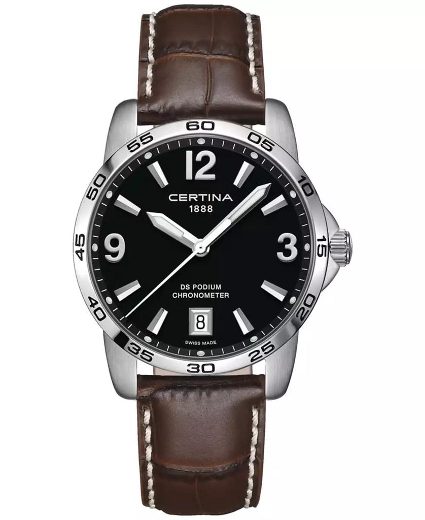 Certina Men's Swiss DS Podium Brown Leather Strap Watch 40mm