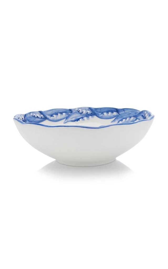 MoDA Moda Domus - Lily Of The Valley Ceramic Serving Bowl - Blue - Moda Operandi 1