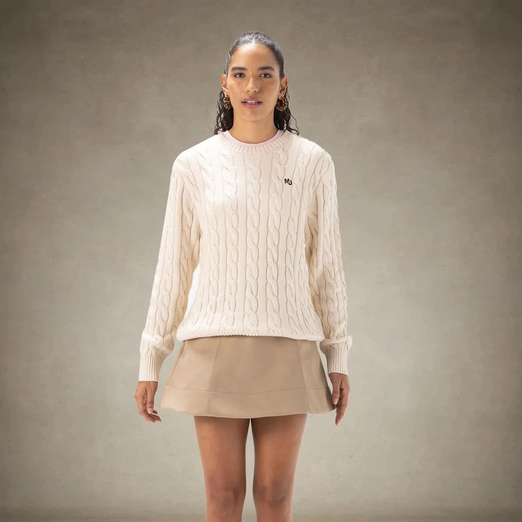 Members Only Women's Crew Neck Cable Sweater 8