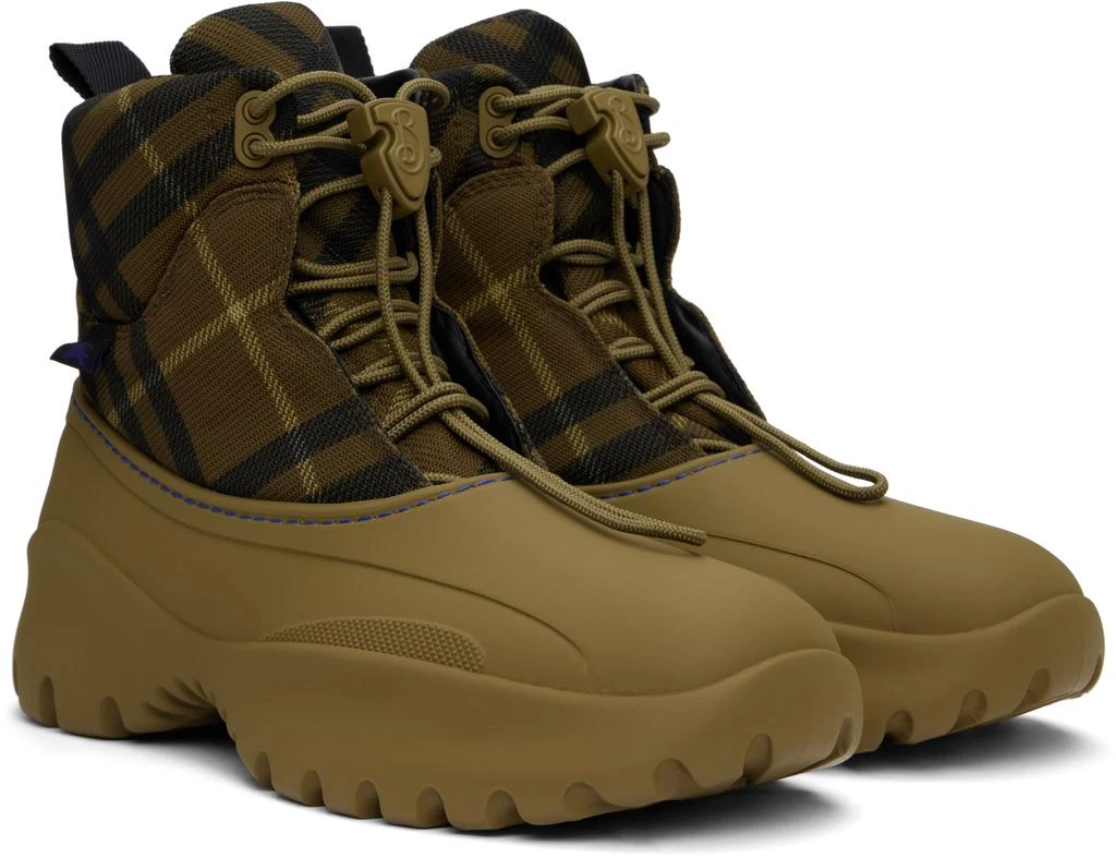 Burberry Khaki Check Scoot Trek Boots 4