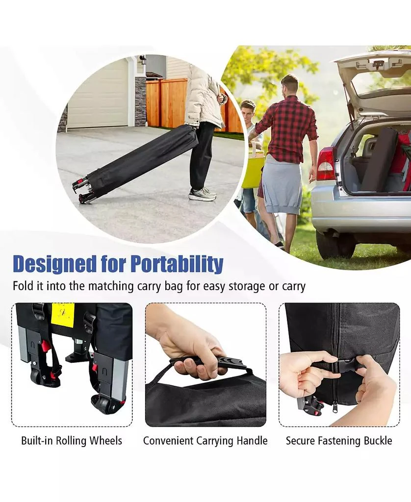 Costway 10'x17.6' Outdoor Instant Pop-up Canopy Tent Dual Half Awnings Adjust Patio 8