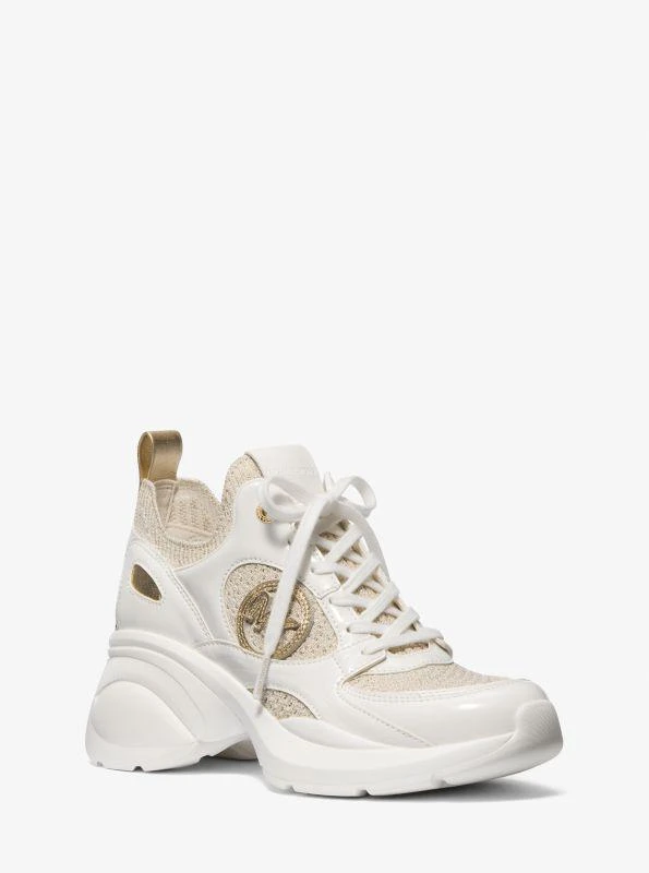 Michael Kors Zuma Metallic and Mesh Trainer 1