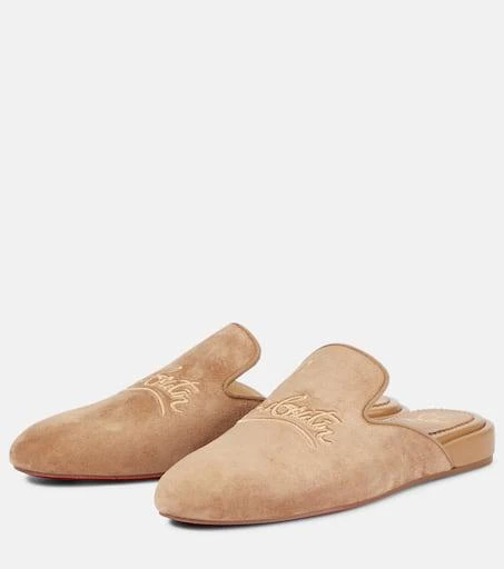 Christian Louboutin Navy Coolito Donna suede slippers 5