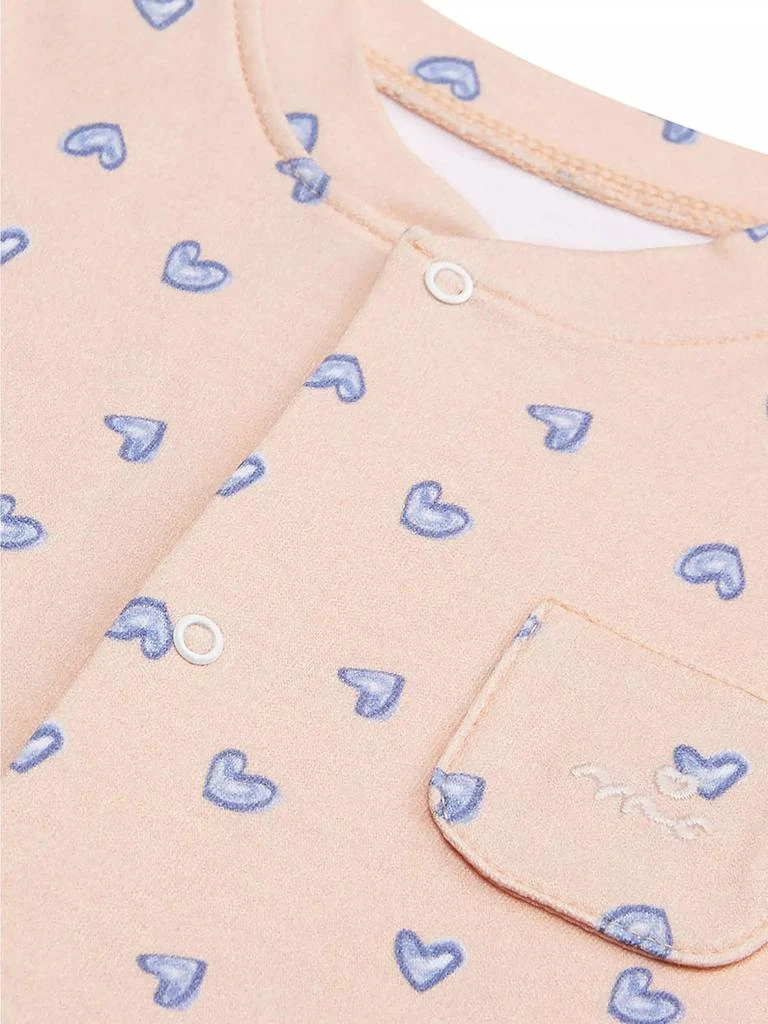 Marie Chantal Baby Girl's Love Heart Cotton Footie 3