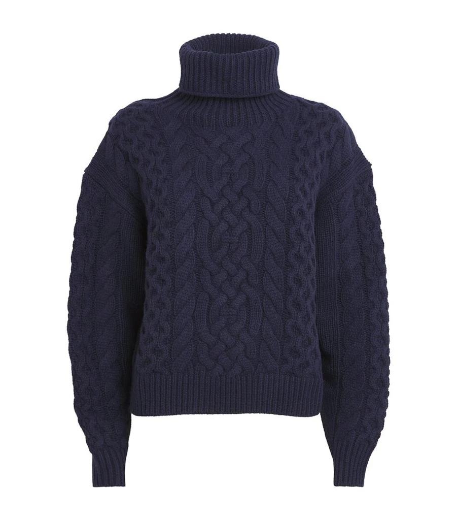 Ralph Lauren Wool-Alpaca Aran-Knit Sweater 1