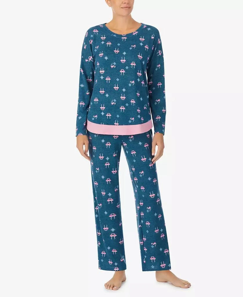 Ellen Tracy Women's Long Sleeve Crew Neck Pajamas Set 1