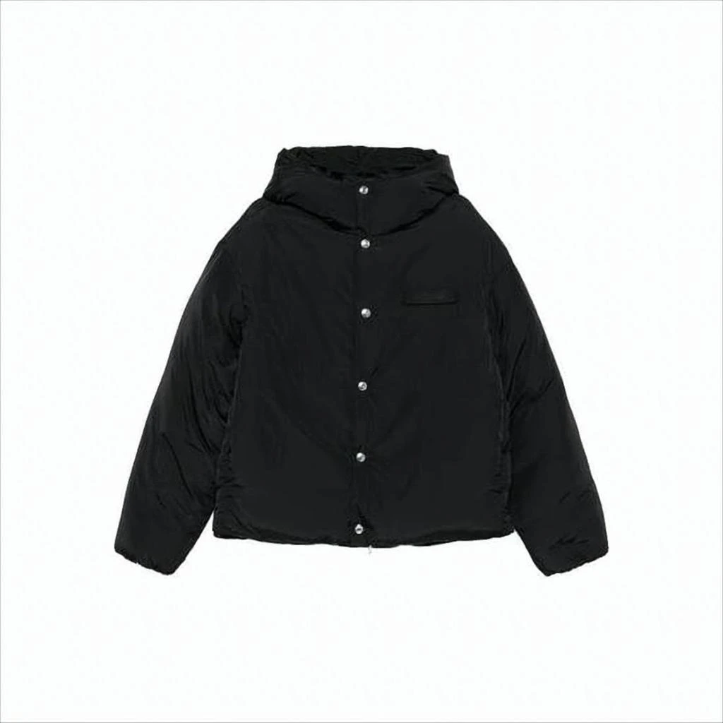 Jacquemus Boxy Black Padded Jacket with High Collar