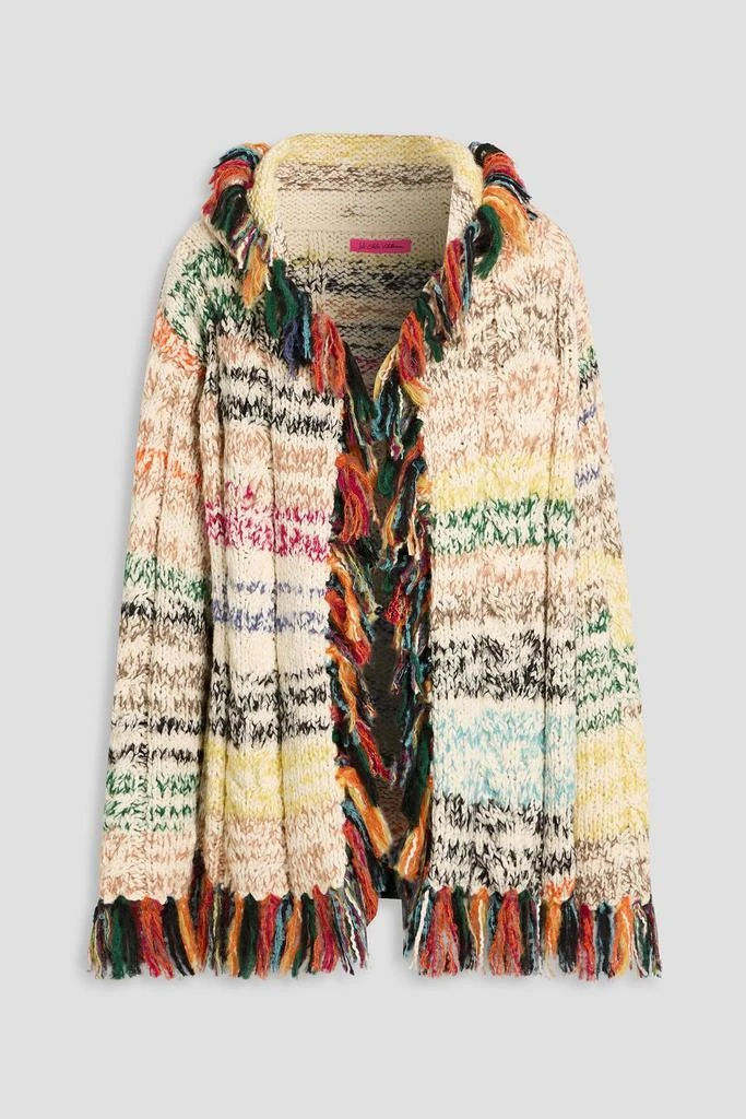 The Elder Statesman Run Ragged jacquard-knit cotton-blend hooded cardigan