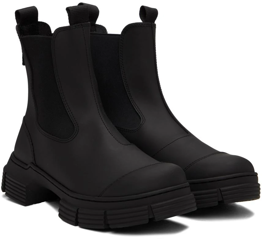 Ganni Black Recycled Rubber City Boots 4
