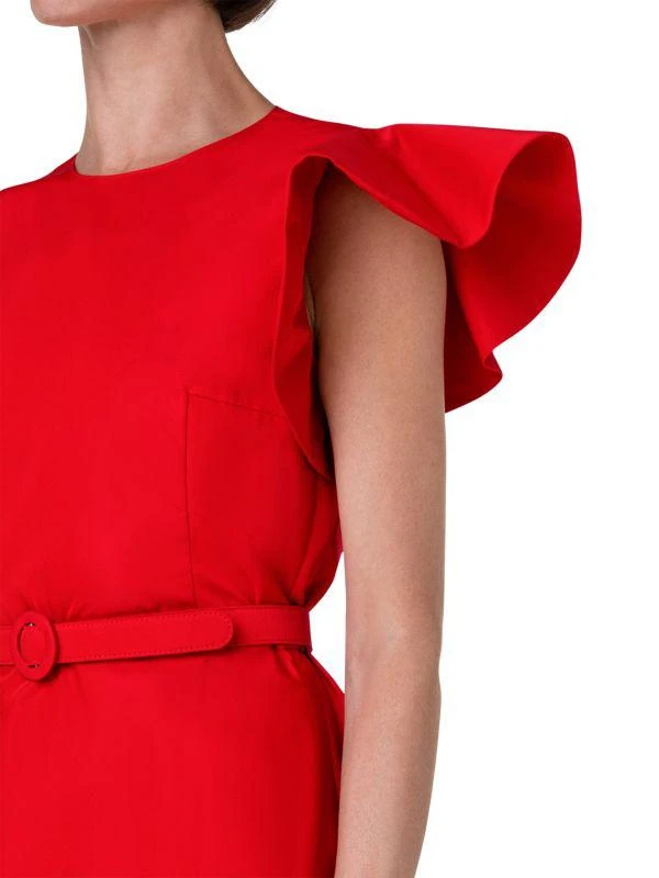 Akris Cotton-Blend Belted Short-Sleeve Mini-Dress 4