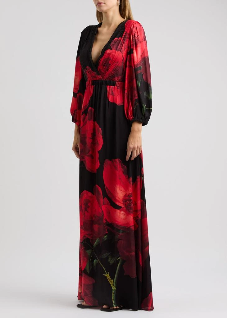 Alice + Olivia Clarissa floral-print matte satin maxi dress 2