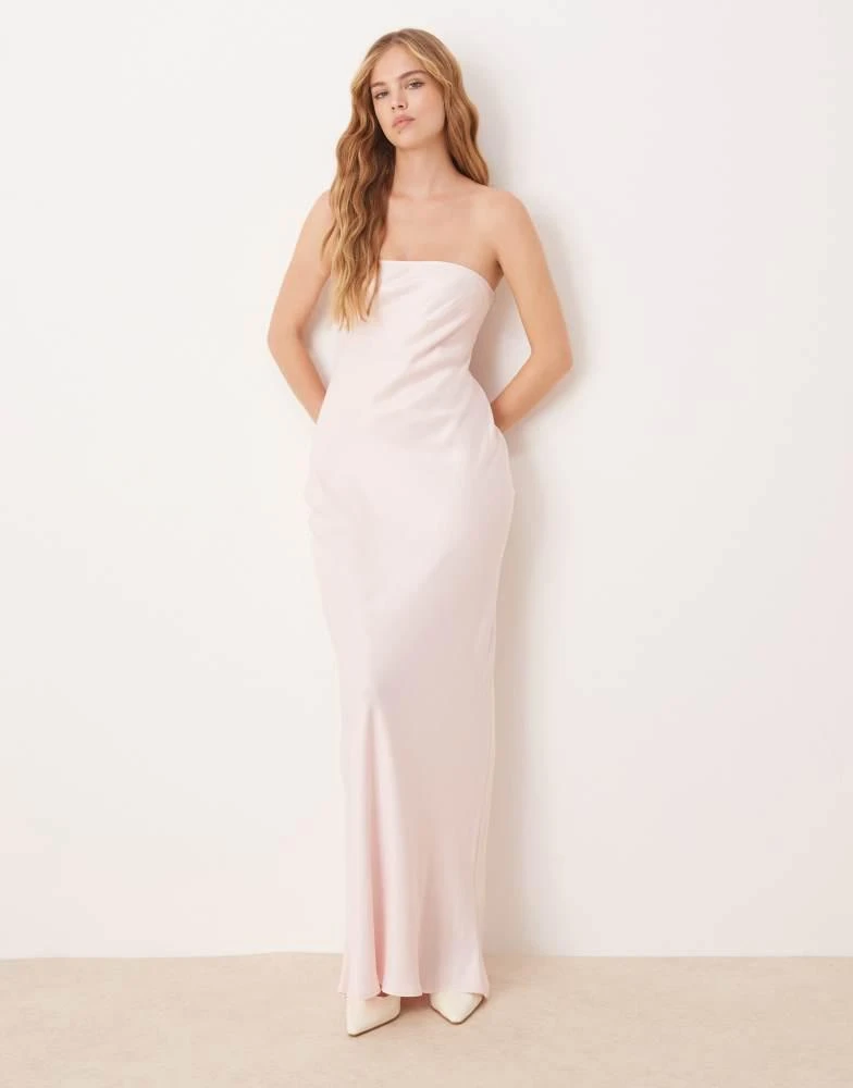 ASOS DESIGN satin bandeau bias maxi dress in pink – On Sale Now with Up to  26% Off