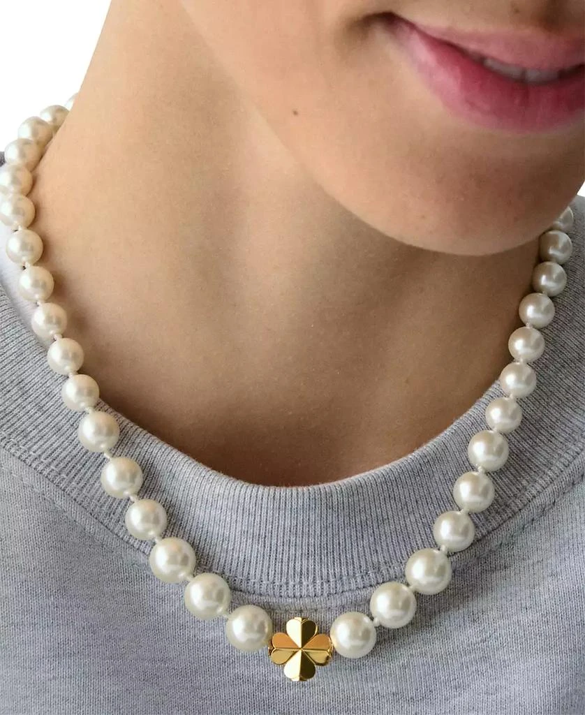 Kate Spade Imitation Pearl and Cubic Zirconia Flower Pendant Necklace 4
