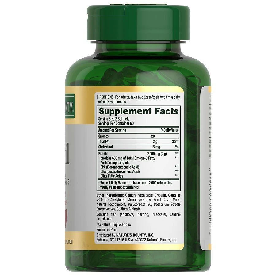 Nature's Bounty Fish Oil With Omega 3 Softgels, 1000 Mg 4