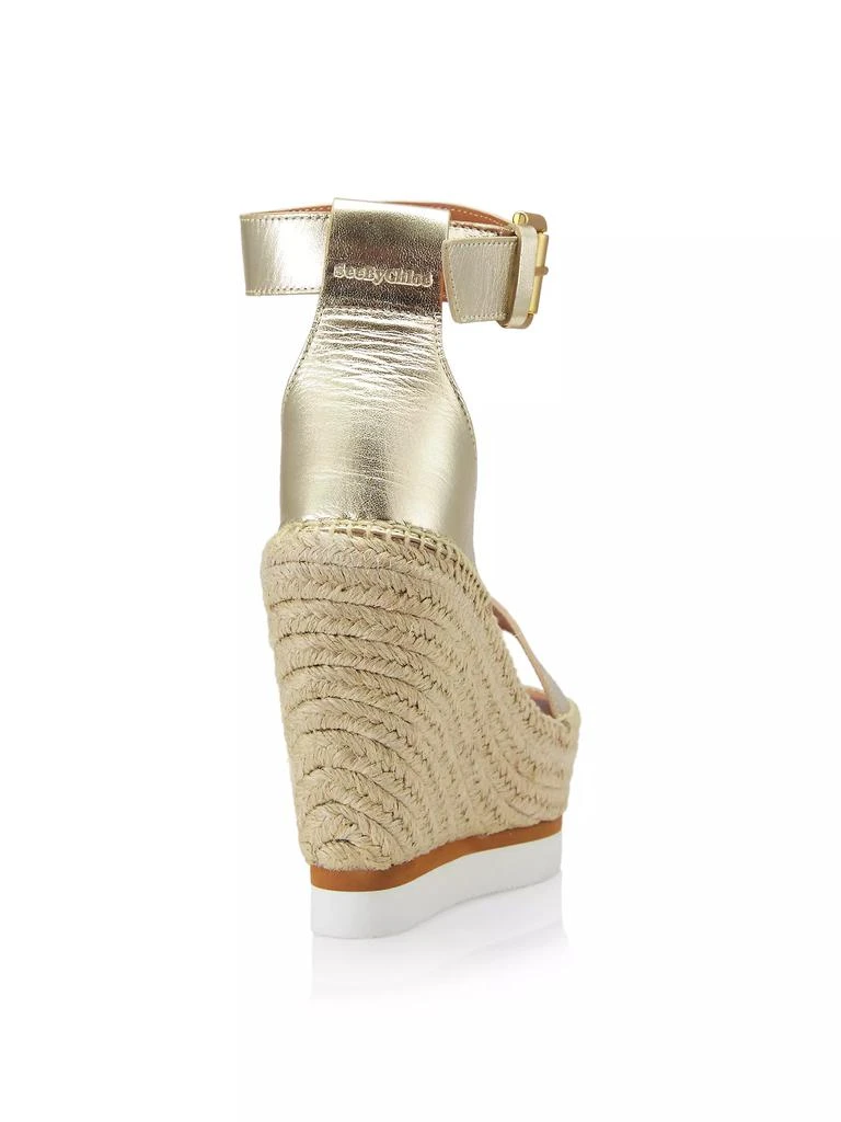 See by Chloé Glyn Metallic Leather Espadrille Wedges 3