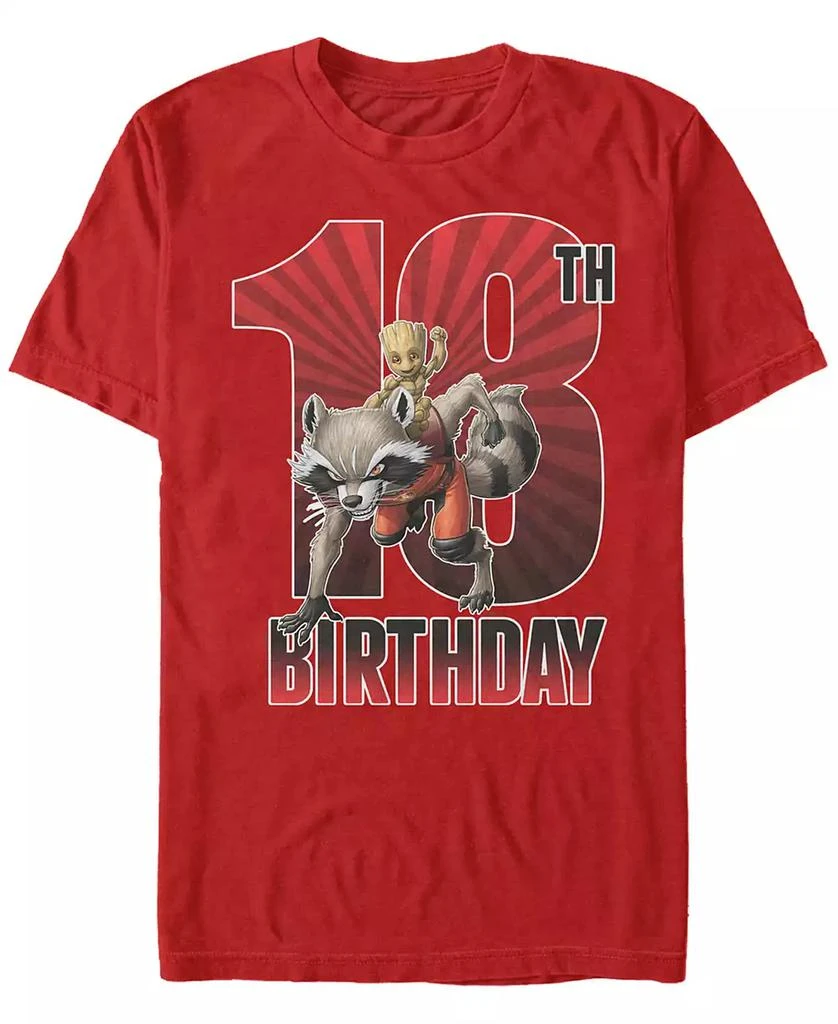 Marvel Men's Marvel Guardians of The Galaxy Rocket and Baby Groot 18th Birthday Short Sleeve T-Shirt 1