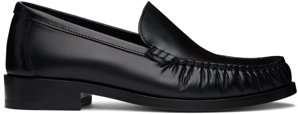 LEGRES Black Ruched Loafers 1