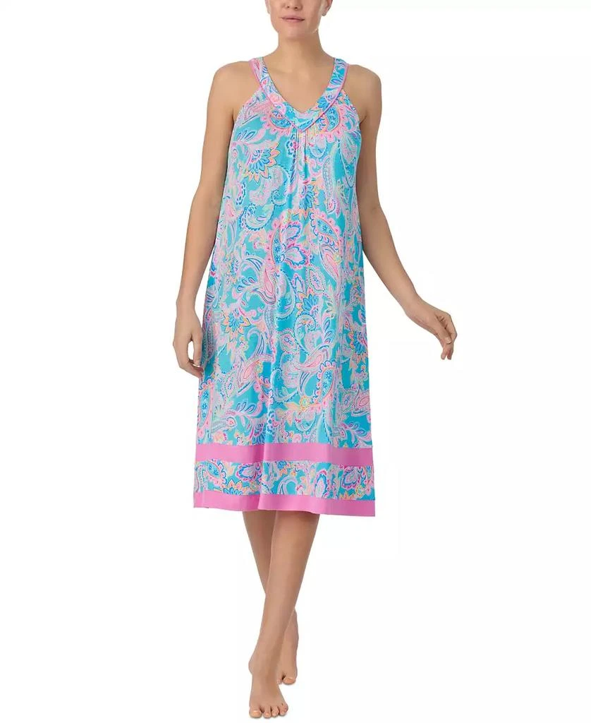 Ellen Tracy Women's Sleeveless Paisley Nightgown 1
